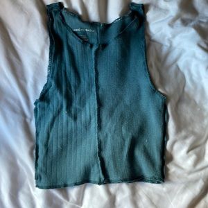 American Eagle Blue Tank Top Split Fabric